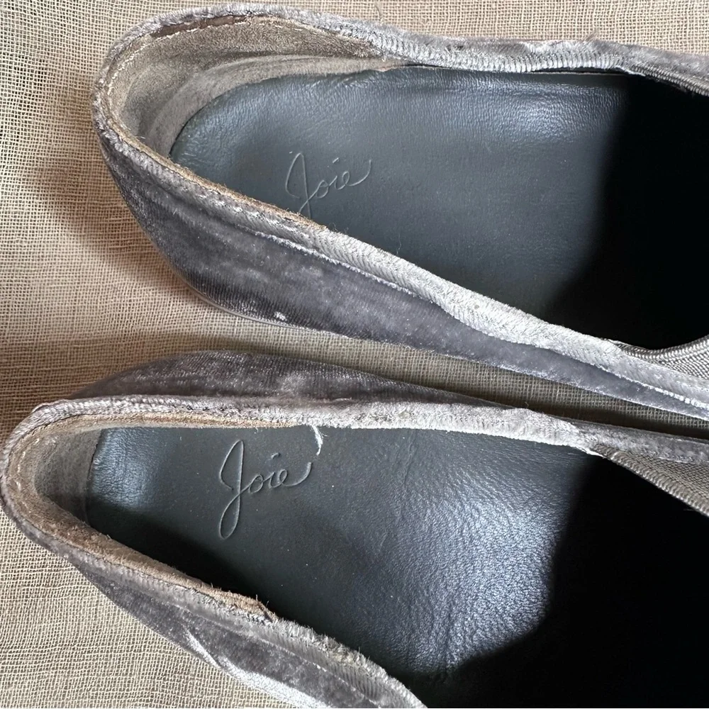 JOIE Womens Huxley Silver Velvet Sneaker Platform Shoes Size 37